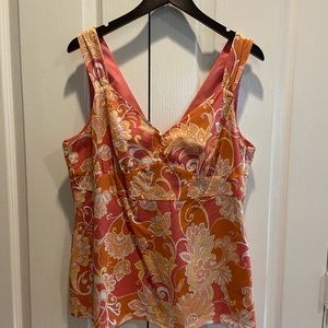 Liz&Co. Floral Print Sleeveless Top XL